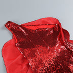 Flowering Girl Women RED FLORAL-EMBELLISHED SEQUINED MINI DRESS