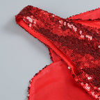 Flowering Girl Women RED FLORAL-EMBELLISHED SEQUINED MINI DRESS