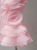Flowering Girl Women Theia Ruffle Layers Strapless Mini Dress In Pink