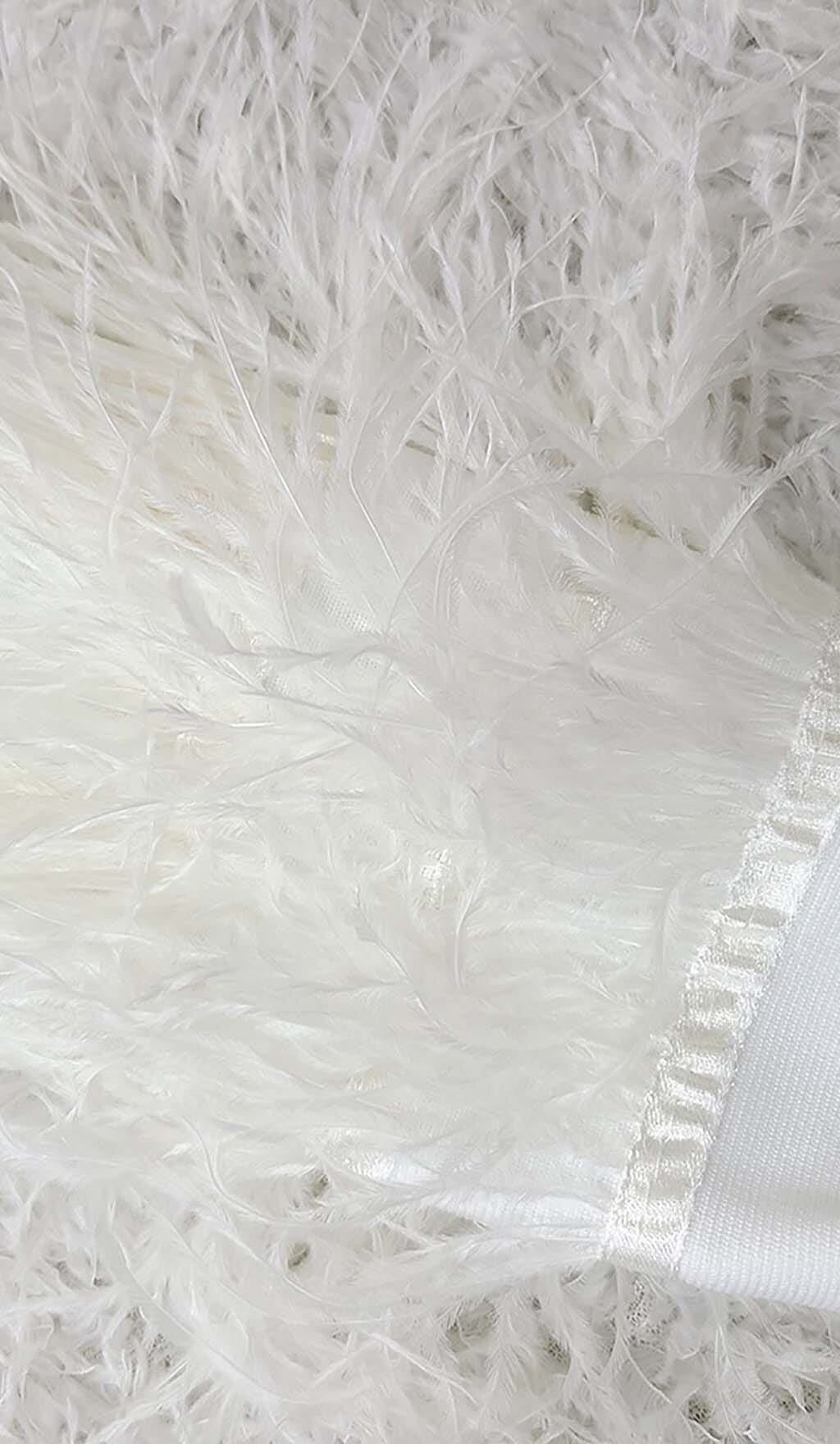 Flowering Girl Women Feather Bandage Mini Dress-White