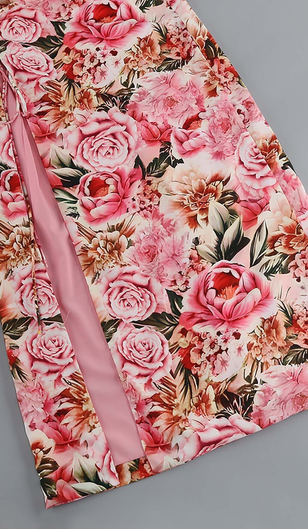 Flowering Girl Women Floral Design Two Piece Set In Pink