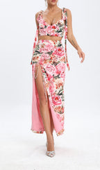 Flowering Girl Women Floral Design Two Piece Set In Pink
