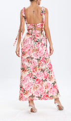 Flowering Girl Women Floral Design Two Piece Set In Pink