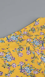 Flowering Girl Women Floral Design Two Piece Set In Yellow