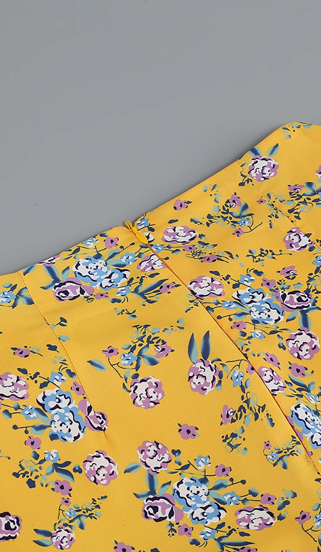 Flowering Girl Women Floral Design Two Piece Set In Yellow