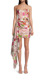 Flowering Girl Women Floral-Print Corset Mini Dress