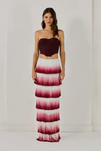 Flowering Girl Women Despo Gradient Fringe Corset Two Piece Bandage Set