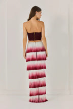 Flowering Girl Women Despo Gradient Fringe Corset Two Piece Bandage Set