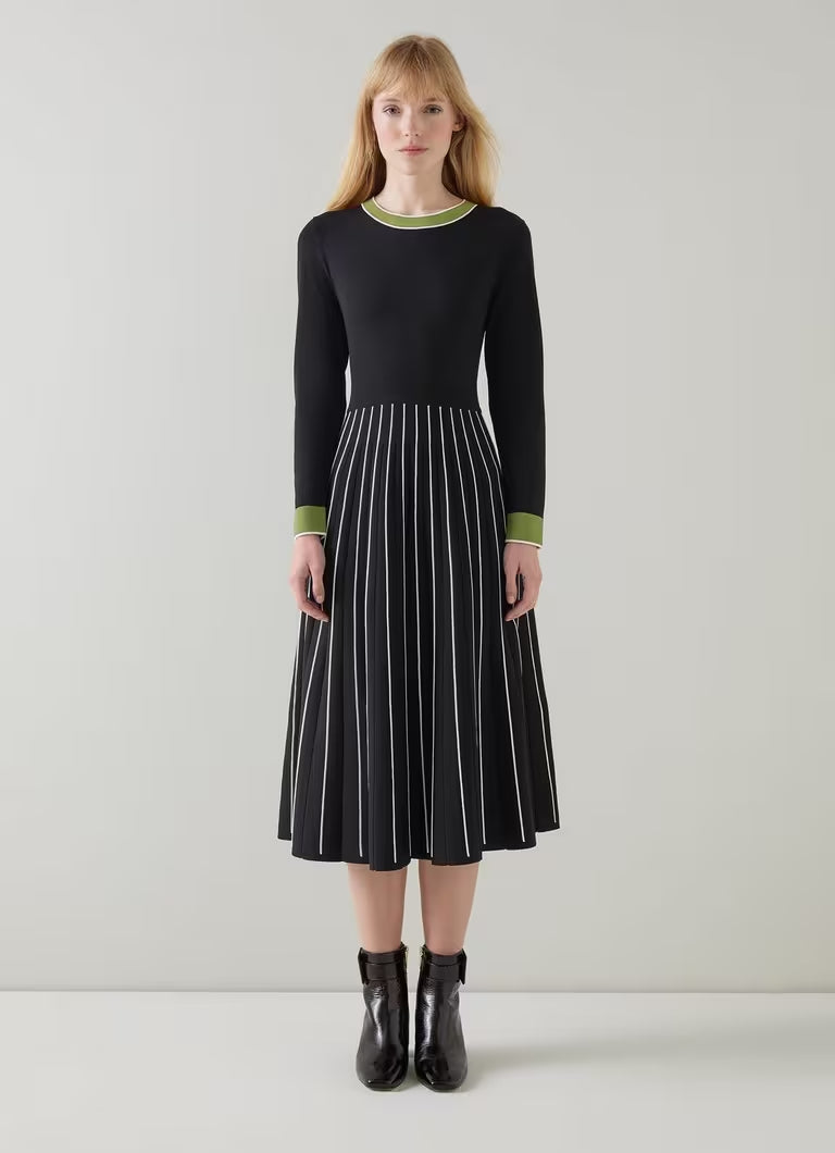 Flowering Girl Women Fara Black Multi Knitted Dress