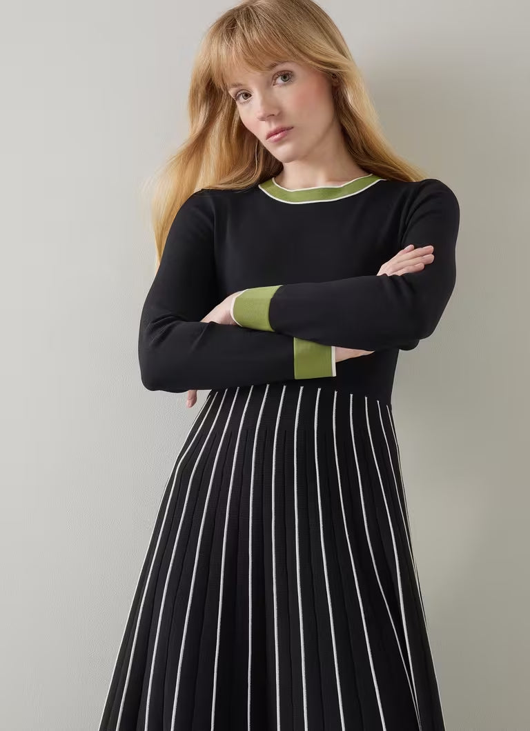 Flowering Girl Women Fara Black Multi Knitted Dress