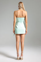 Flowering Girl Women Filasy Diamante Bow Mini Dress