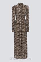 Flowering Girl Women Filis Snake Print Maxi Shirt Dress