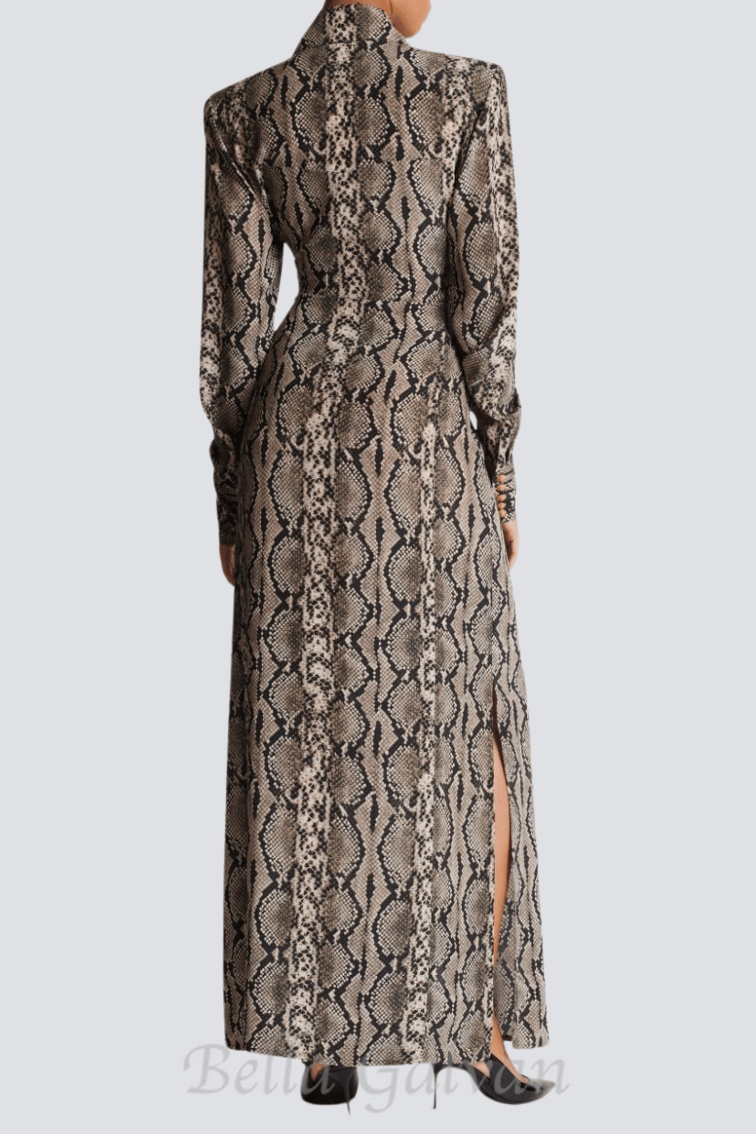 Flowering Girl Women Filis Snake Print Maxi Shirt Dress