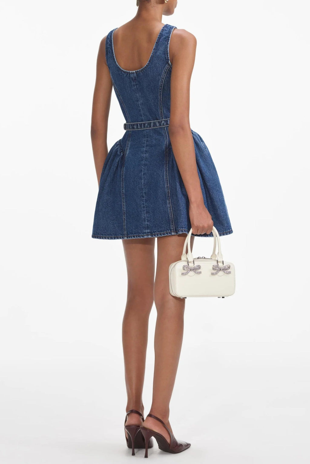 Flowering Girl Women Flared Denim Mini Dress