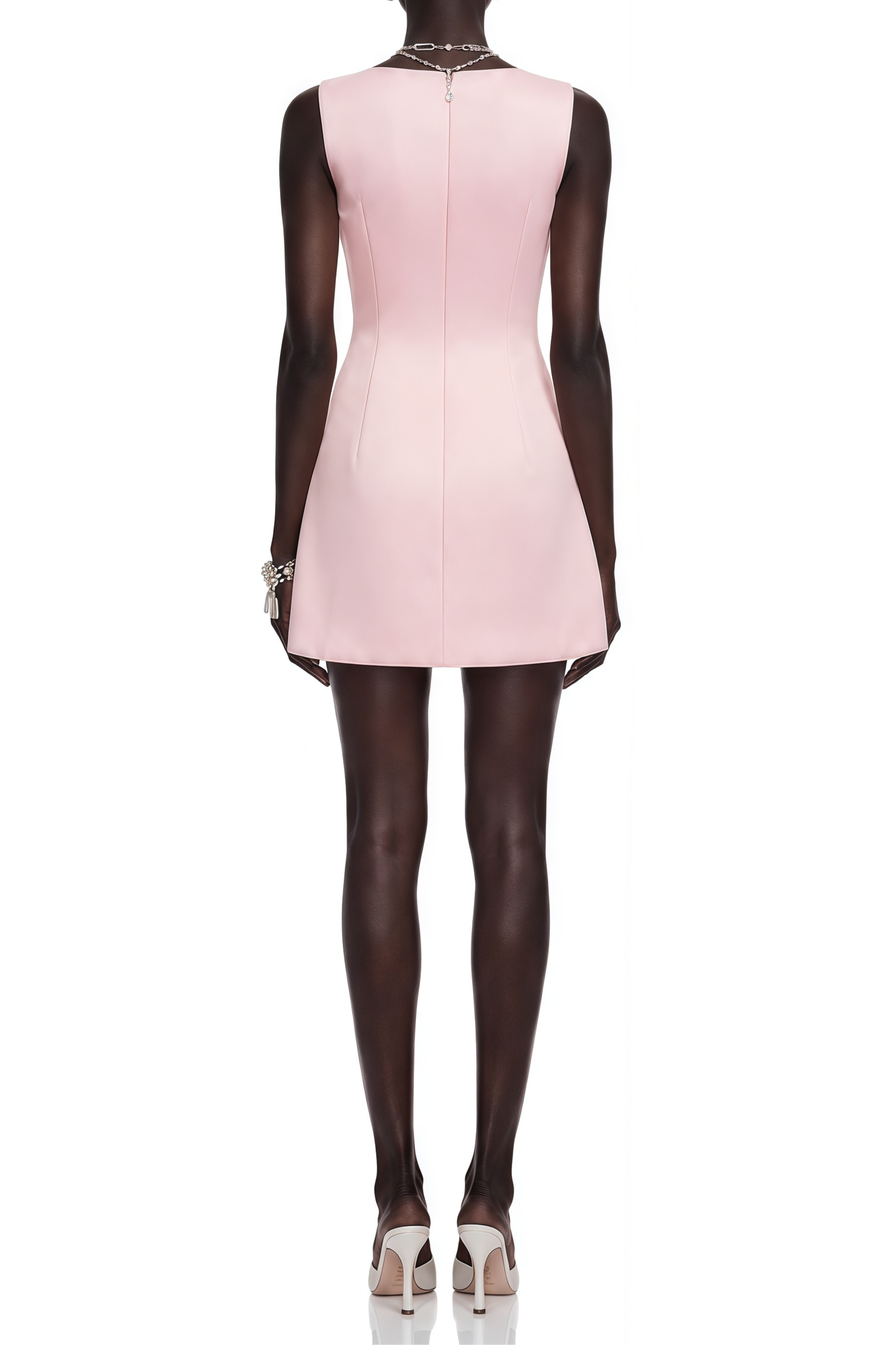 Flowering Girl Women Pink Sleeveless Boat Neck 3D Floral Print A-Line Mini Dress