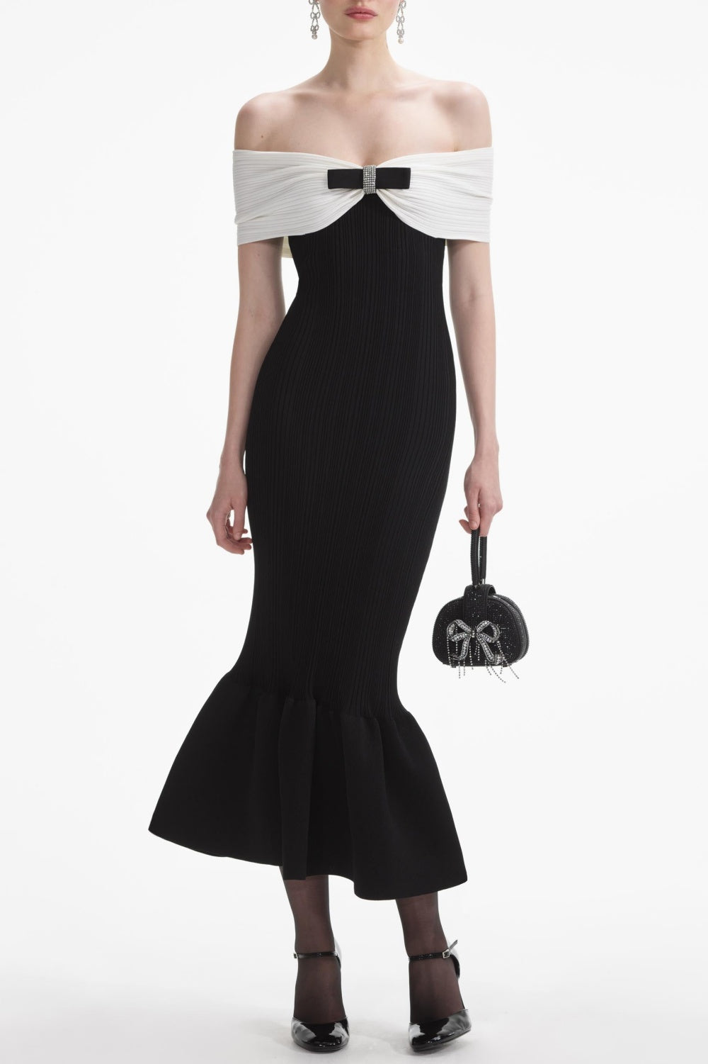 Flowering Girl Women Freder Off Shoulder Bow Midi Dress