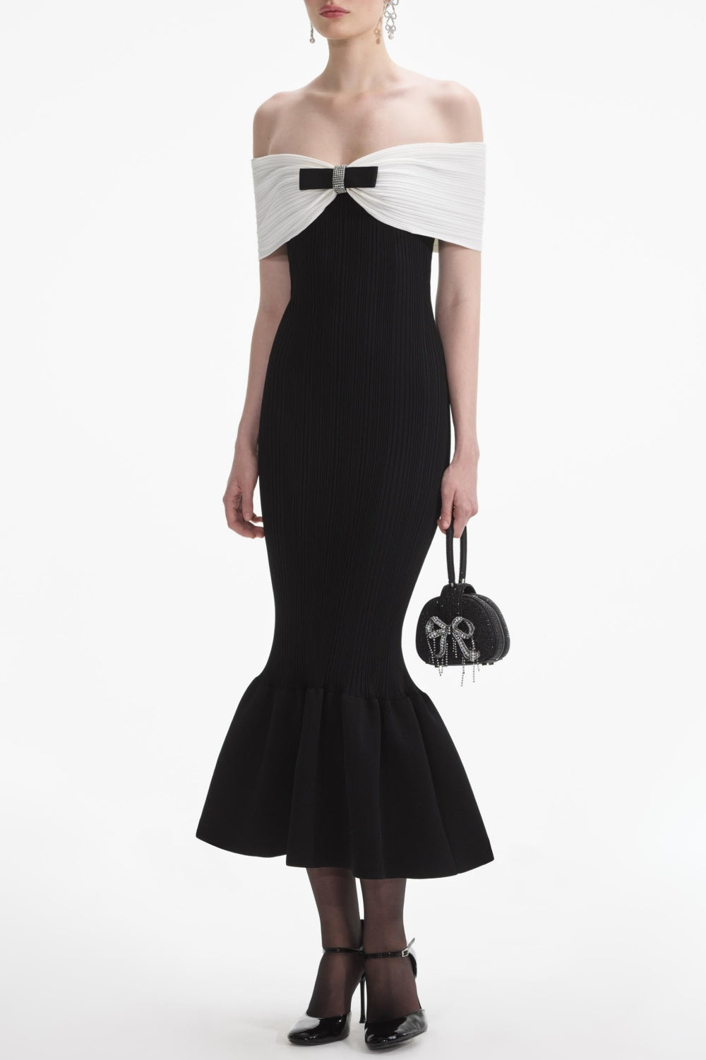 Flowering Girl Women Freder Off Shoulder Bow Midi Dress