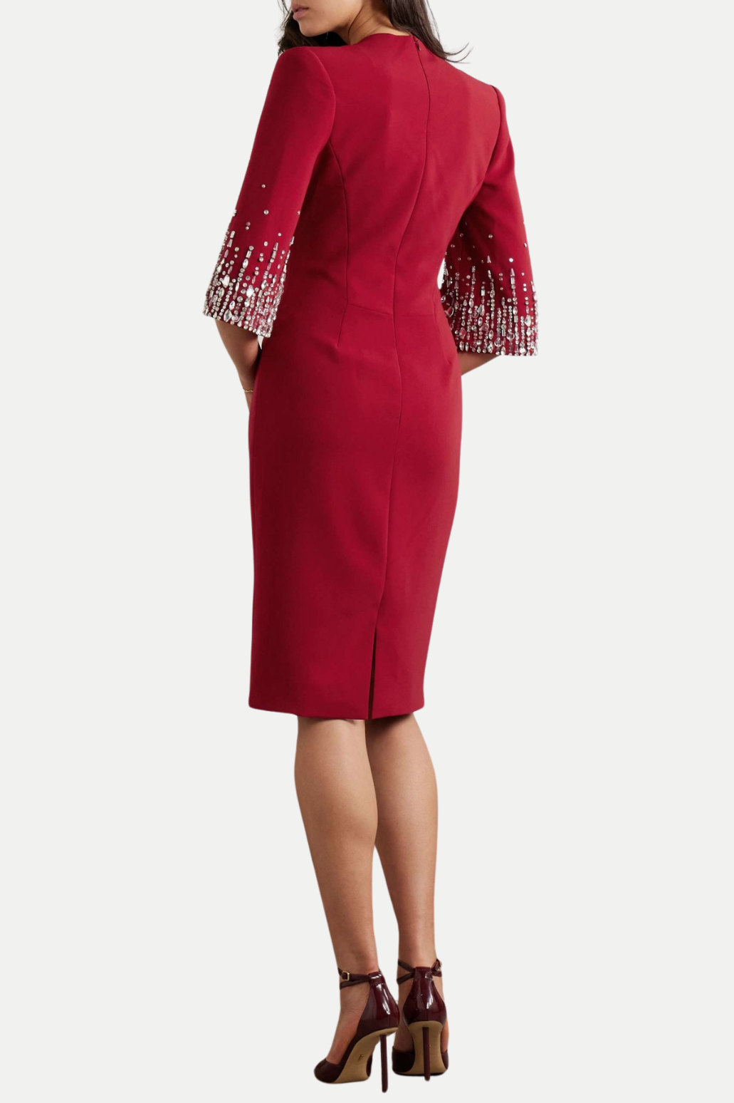 Flowering Girl Women Fulia Diamante Embellished Midi Dress - Red