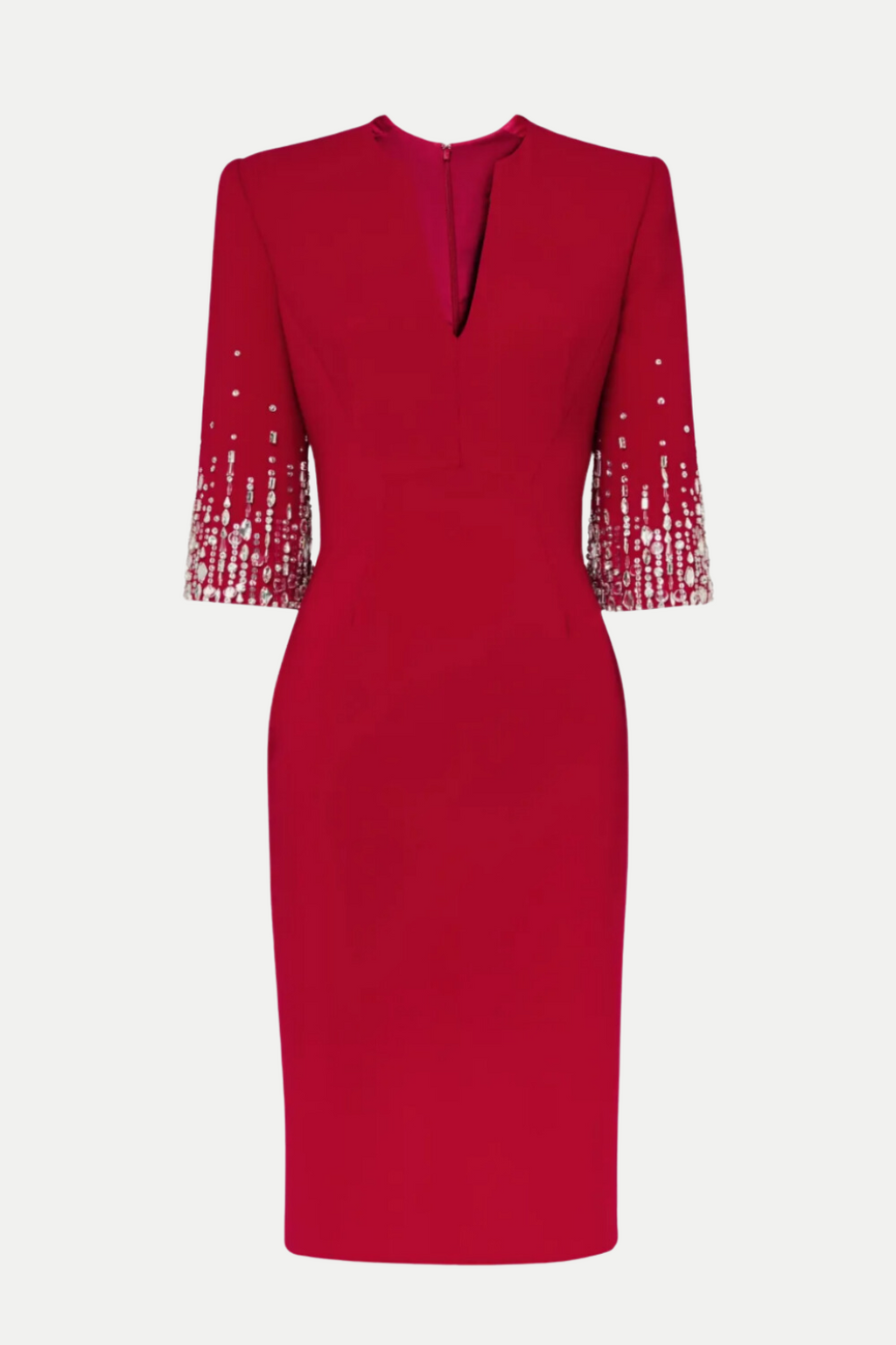 Flowering Girl Women Fulia Diamante Embellished Midi Dress - Red