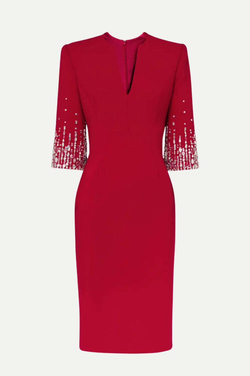 Flowering Girl Women Fulia Diamante Embellished Midi Dress - Red