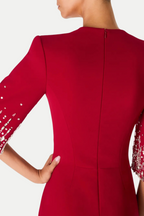 Flowering Girl Women Fulia Diamante Embellished Midi Dress - Red