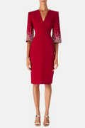 Flowering Girl Women Fulia Diamante Embellished Midi Dress - Red