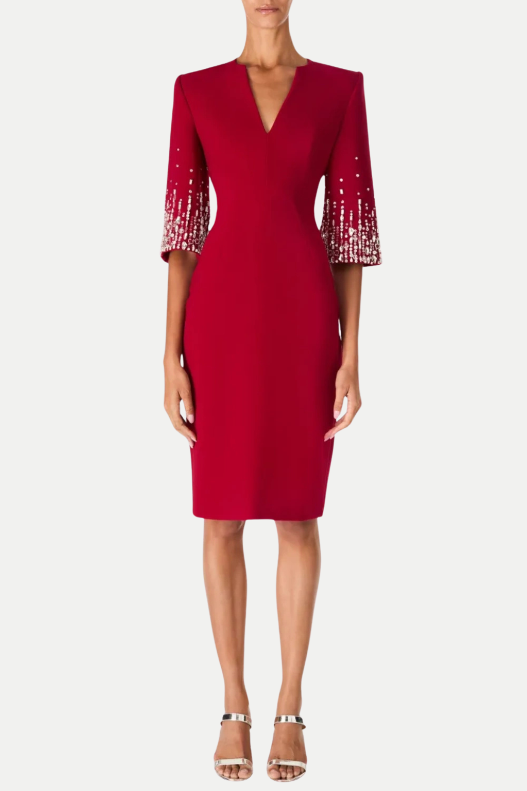 Flowering Girl Women Fulia Diamante Embellished Midi Dress - Red