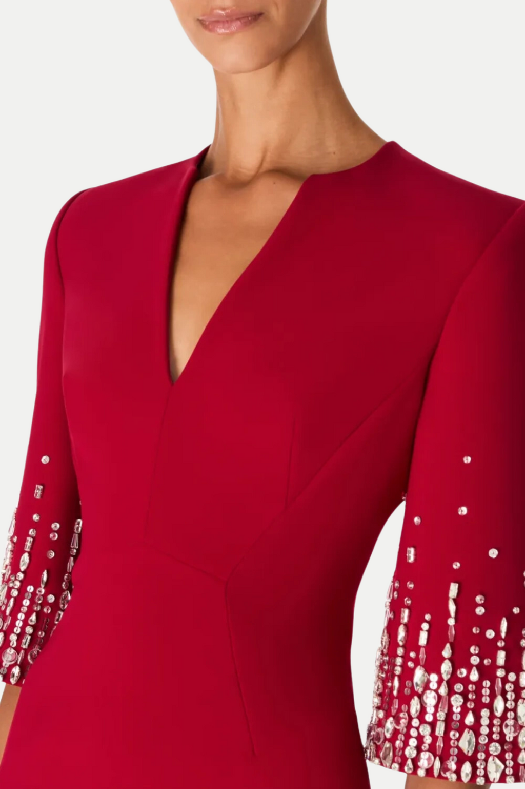Flowering Girl Women Fulia Diamante Embellished Midi Dress - Red