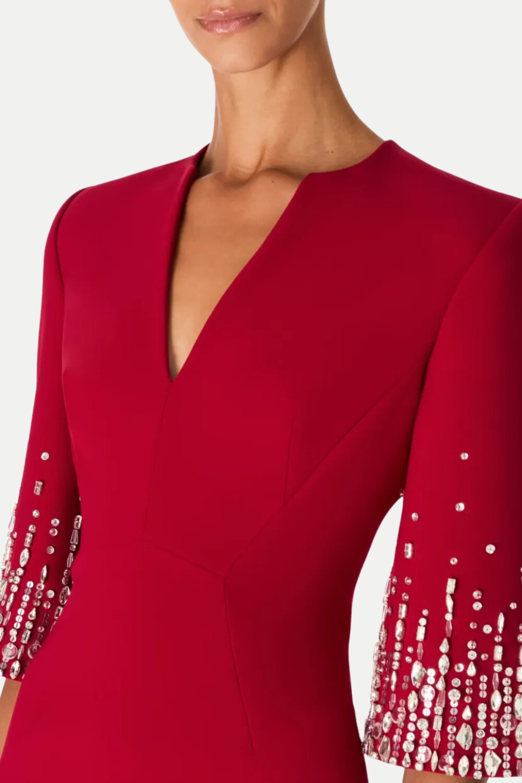 Flowering Girl Women Fulia Diamante Embellished Midi Dress - Red