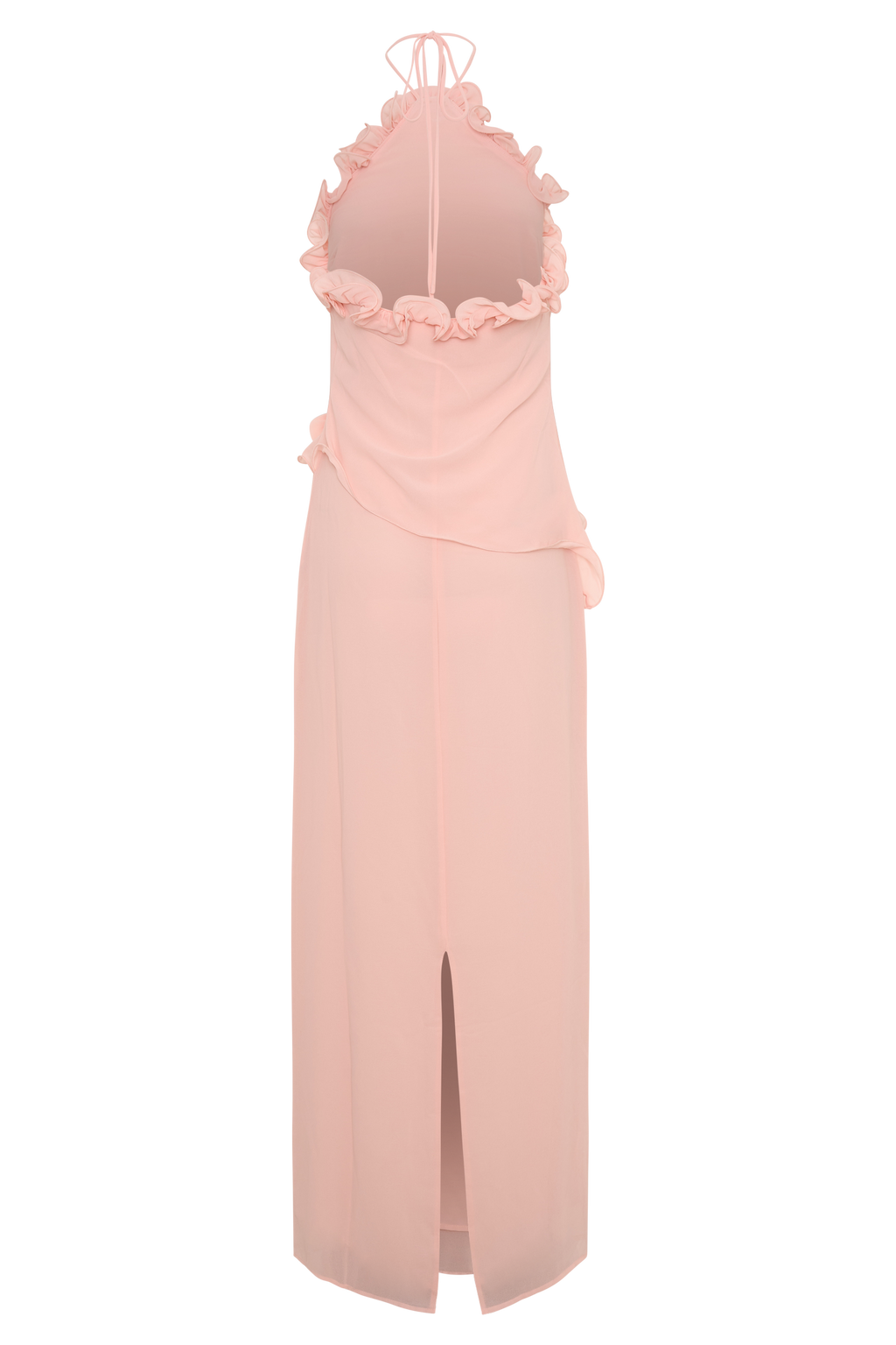 helen off-shoulder Chiffon Flower Maxi Dress - Baby Pink