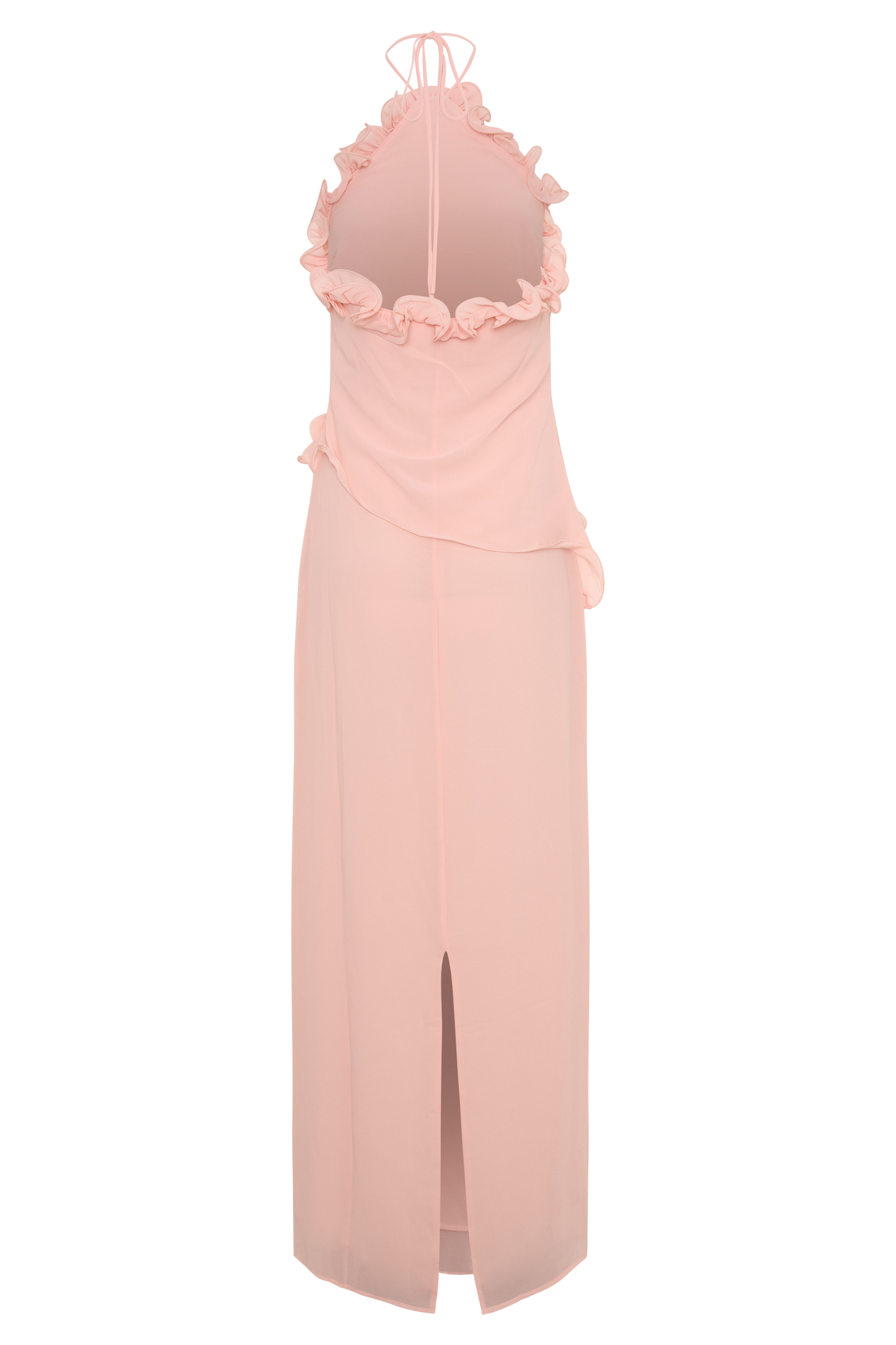 helen off-shoulder Chiffon Flower Maxi Dress - Baby Pink