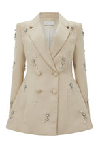 vivien Crystal embellished Blazer in apricot