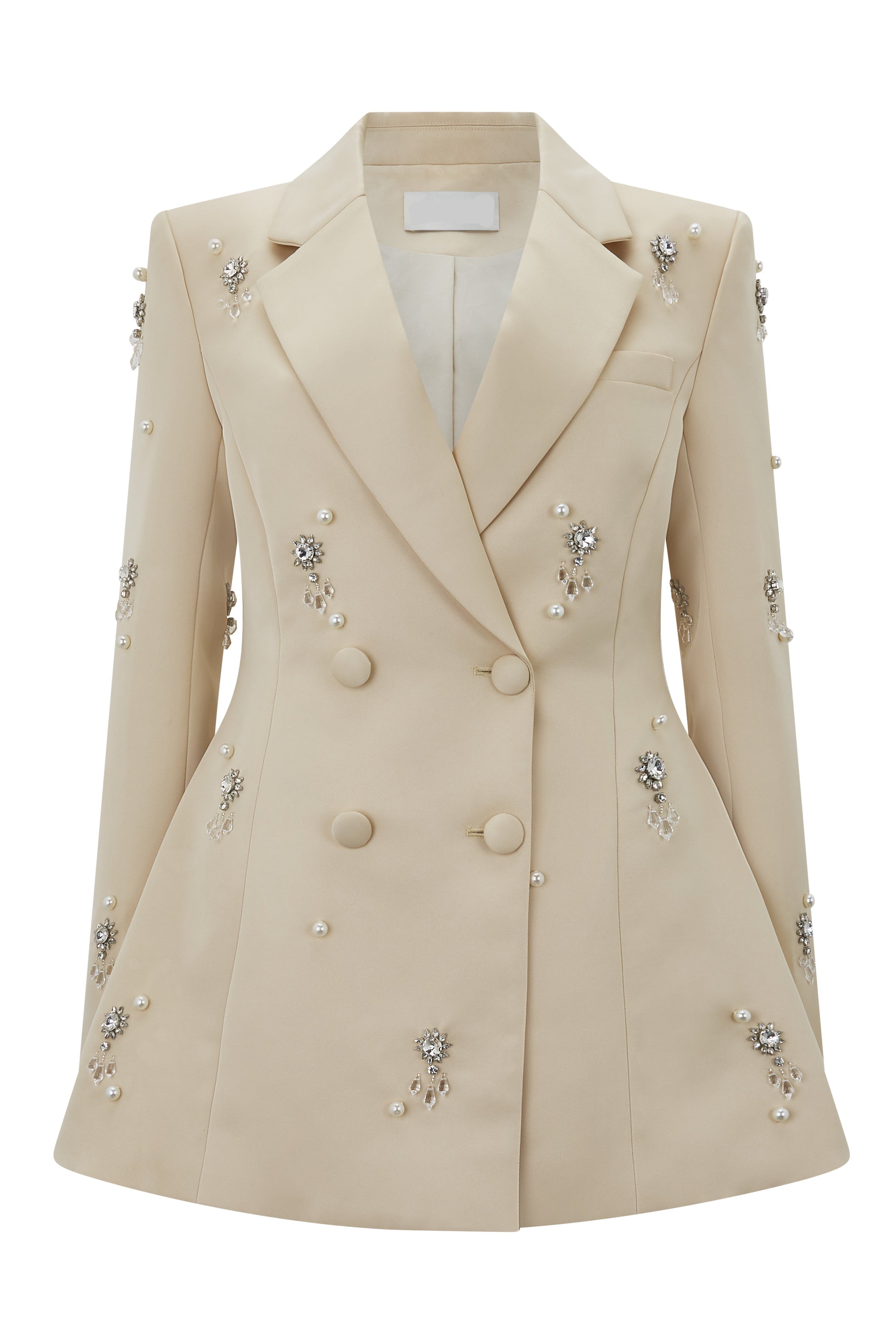 vivien Crystal embellished Blazer in apricot