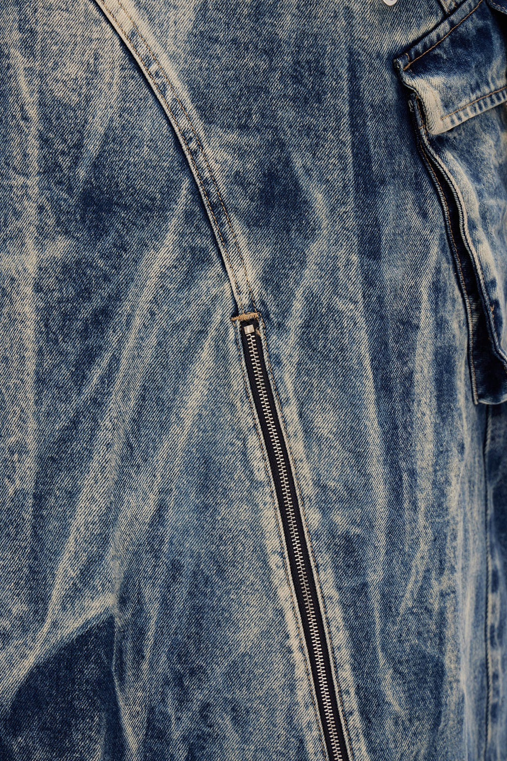 Jamie Deconstruct Bleached Denim Maxi Skirt