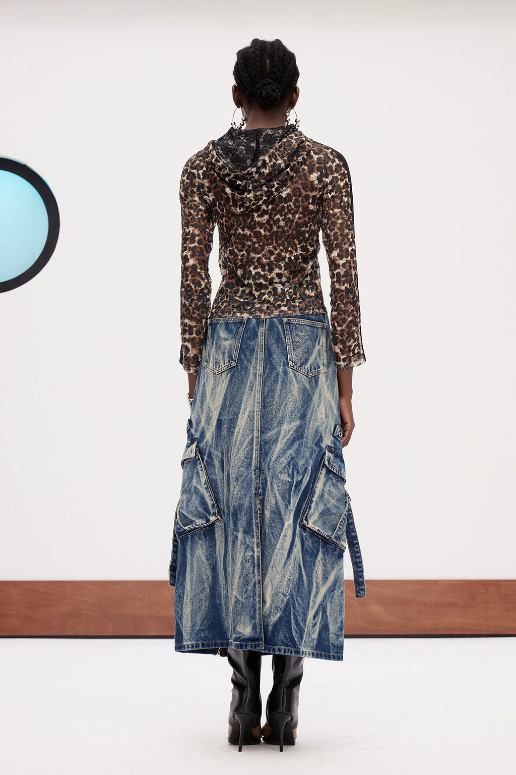 Jamie Deconstruct Bleached Denim Maxi Skirt