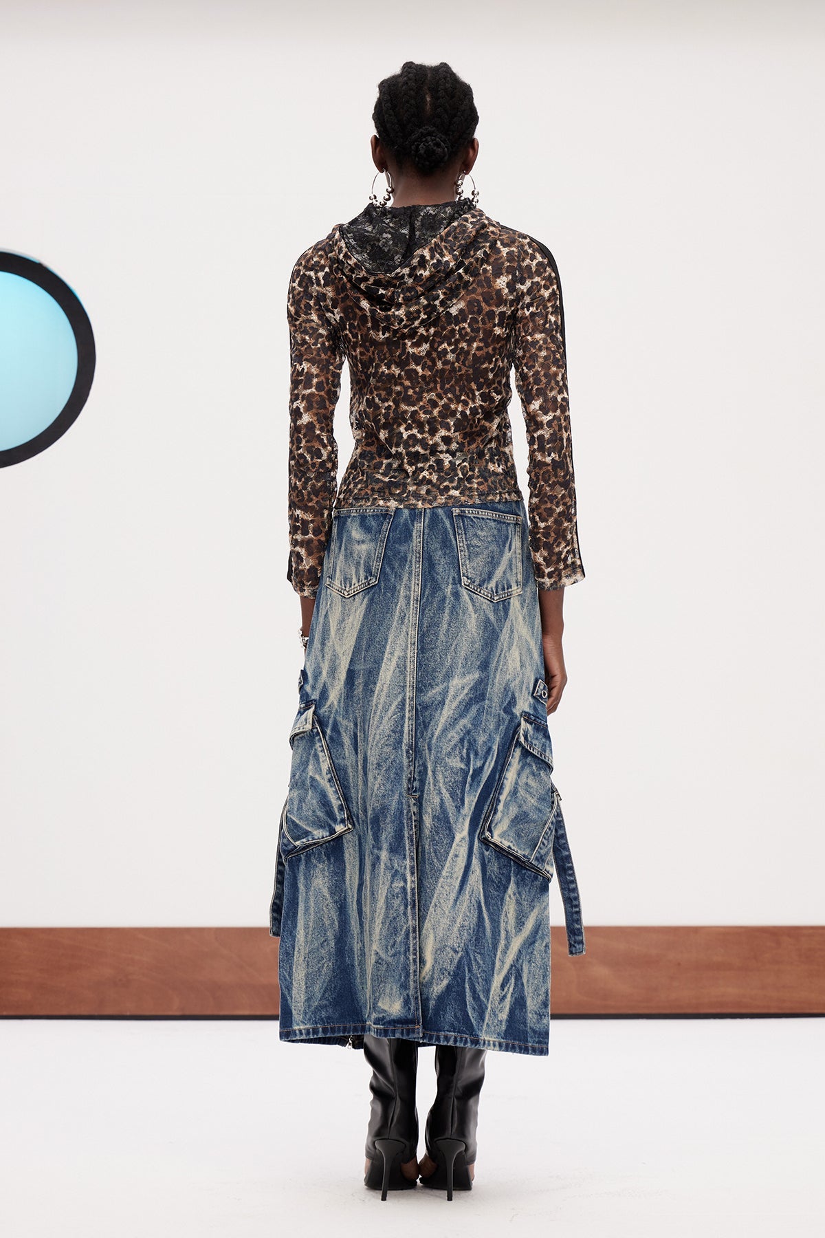 Jamie Deconstruct Bleached Denim Maxi Skirt