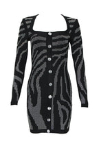 Flowering Girl Women Gamma Zebra Crystal Mini Bandage Dress