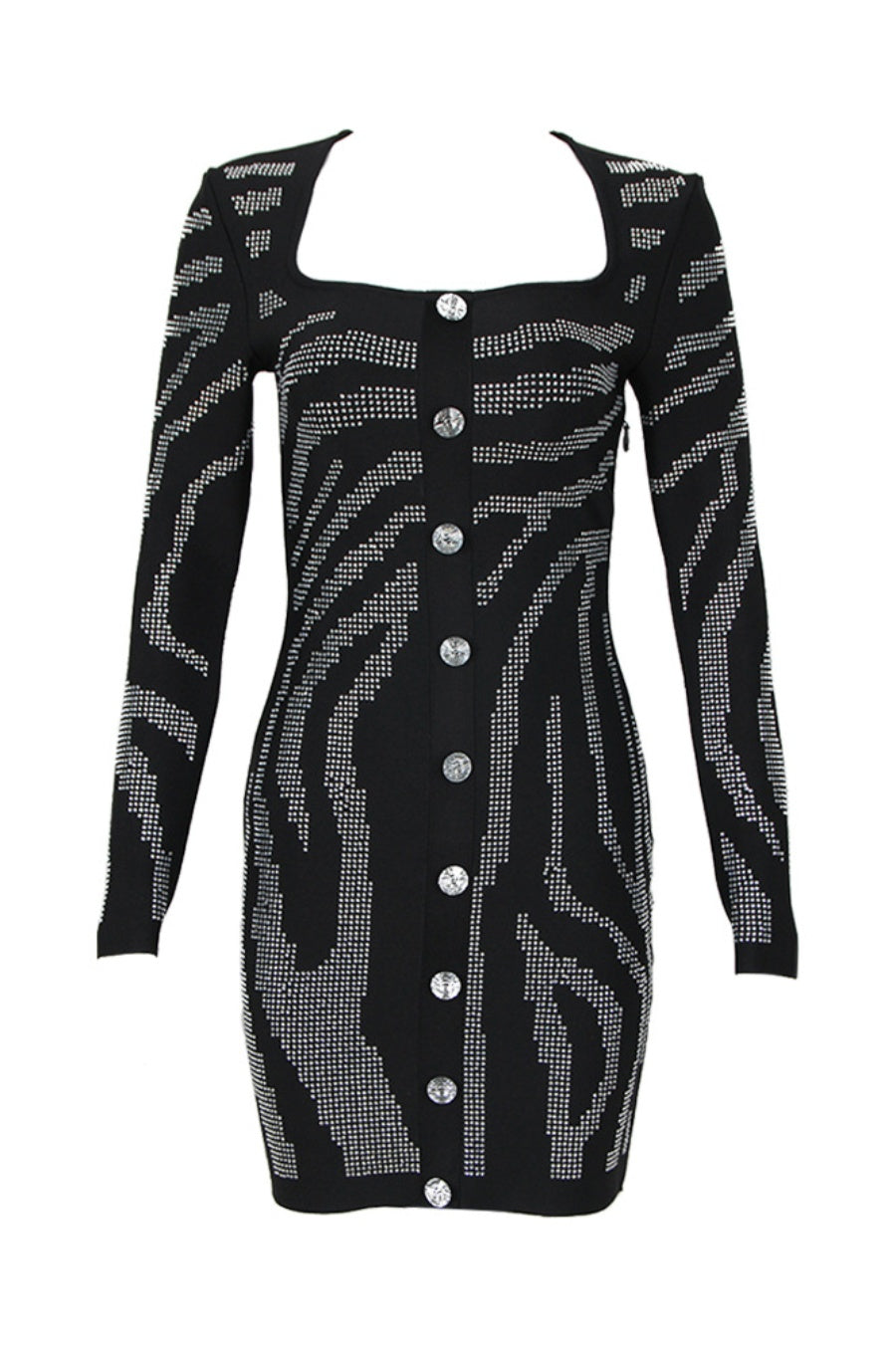 Flowering Girl Women Gamma Zebra Crystal Mini Bandage Dress