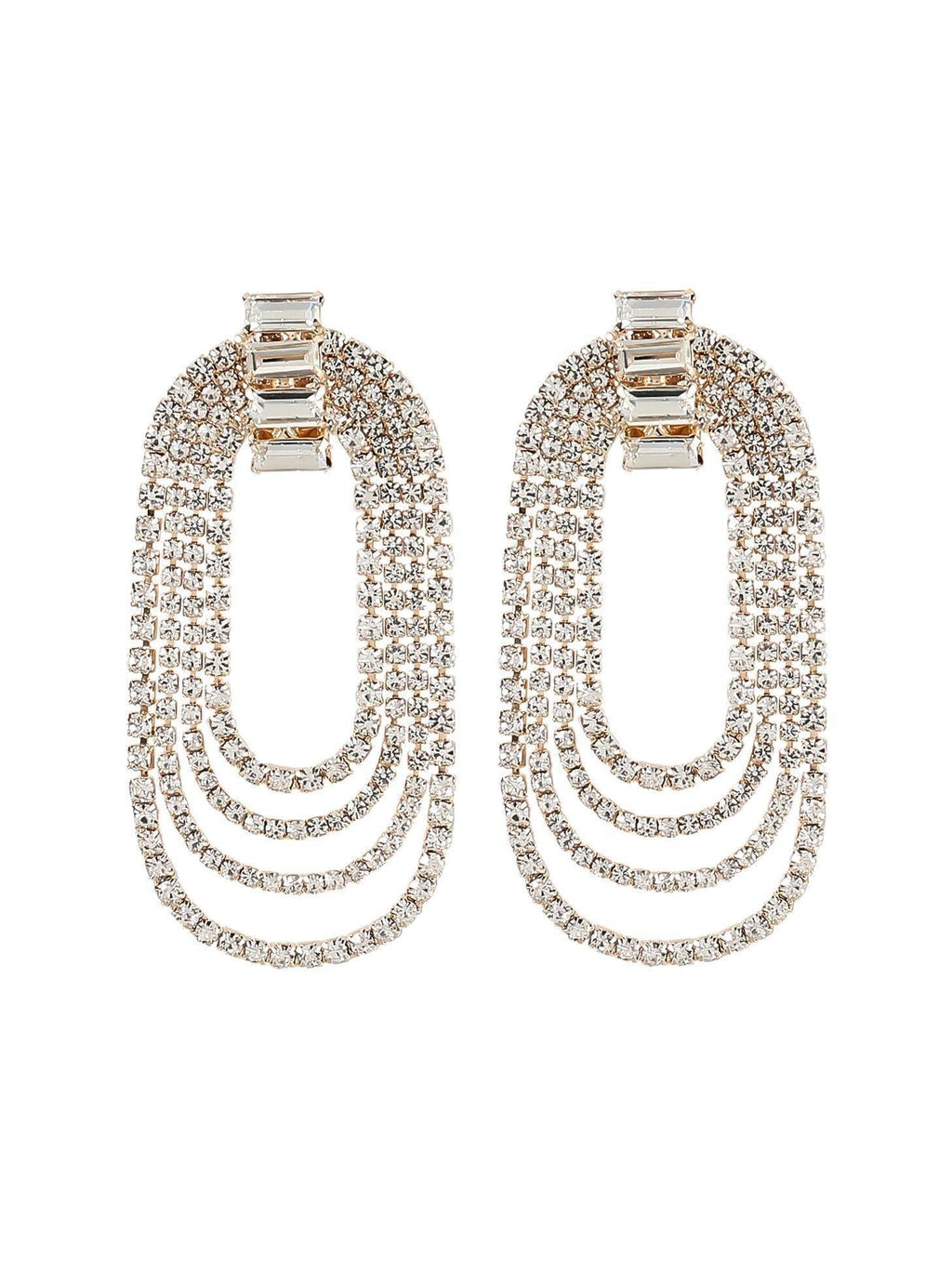 Flowering Girl Women Geneva Diamante Arch Earrings