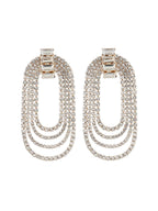 Flowering Girl Women Geneva Diamante Arch Earrings