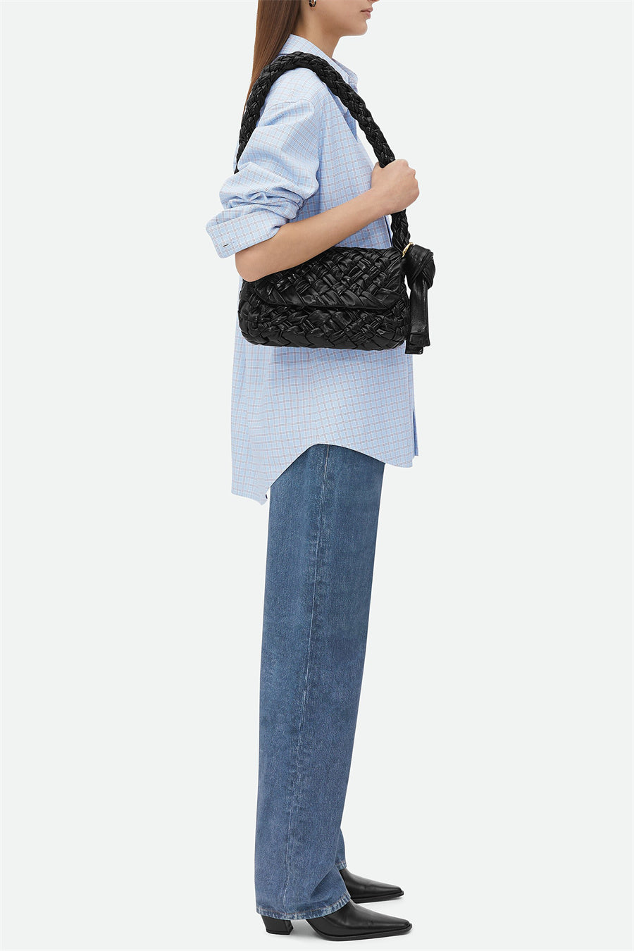 Flowering Girl Women Giana Weave Shoulder Bag - Black