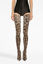 Flowering Girl Women Giselle Leopard Print Thigh-high Boots