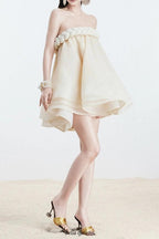 Hemp rope tube top tutu skirt in beige