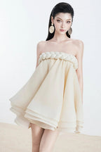 Hemp Rope Tube Top Tutu Skirt In Beige