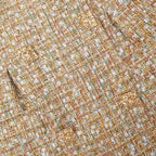 GOLD TINSEL BOUCLE OFF SHOULDER MINI DRESS