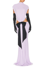 Flowering Girl Women Graillot Bow Cutout Backless Maxi Dress - Purple