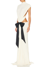 Flowering Girl Women Graillot Bow Cutout Backless Maxi Dress - White