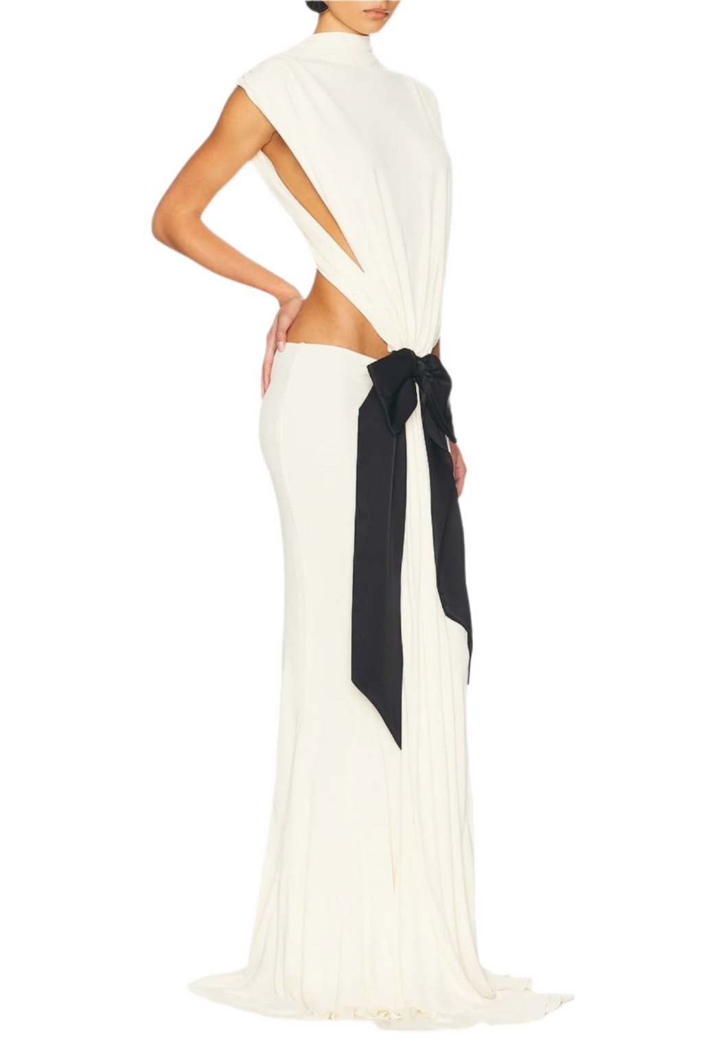 Flowering Girl Women Graillot Bow Cutout Backless Maxi Dress - White