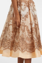 Flowering Girl Women Griyda Print Cutout Twist Midi Dress