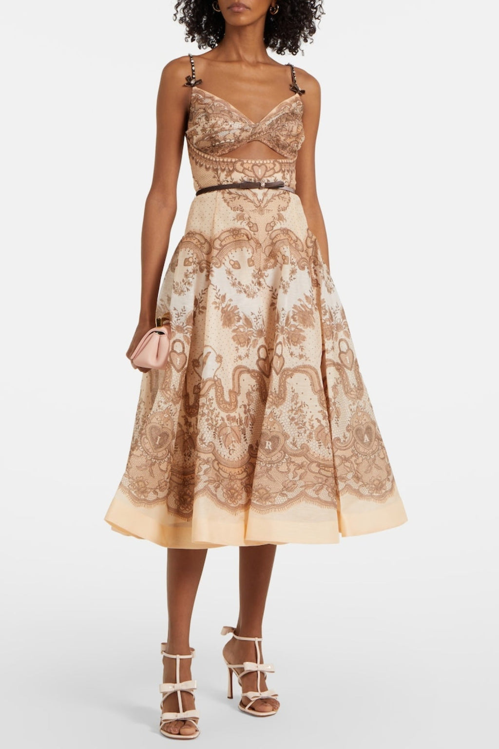 Flowering Girl Women Griyda Print Cutout Twist Midi Dress